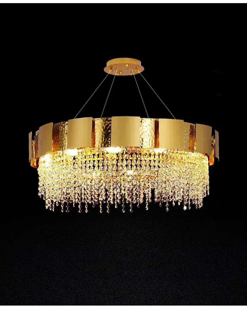 Luxury Stainless Steel Crystal Chandelier Living Dining Room Bedroom Light Simple Model House Villa Hotel Lobby Designer Lamp