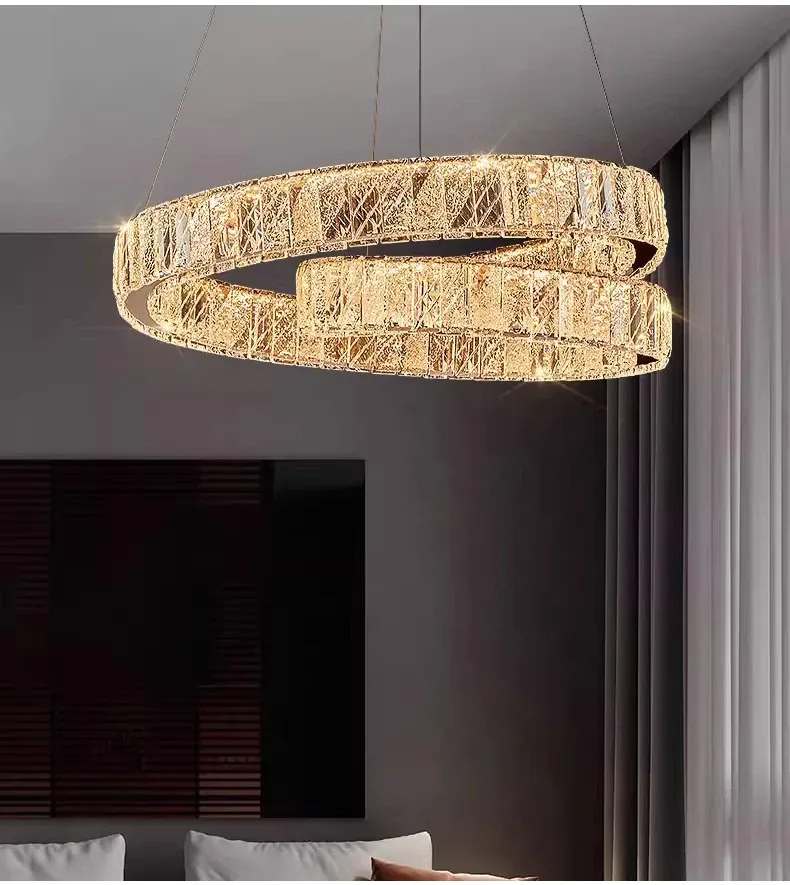 Modern Luxury Led Crystal Chandeliers Home Villa Lighting For Living Dining Room Decoration Pendant Lights Indoor Hotel Fixtures