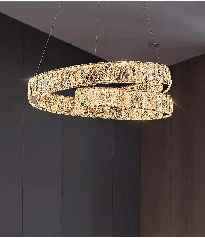 Modern Luxury Led Crystal Chandeliers Home Villa Lighting For Living Dining Room Decoration Pendant Lights Indoor Hotel Fixtures