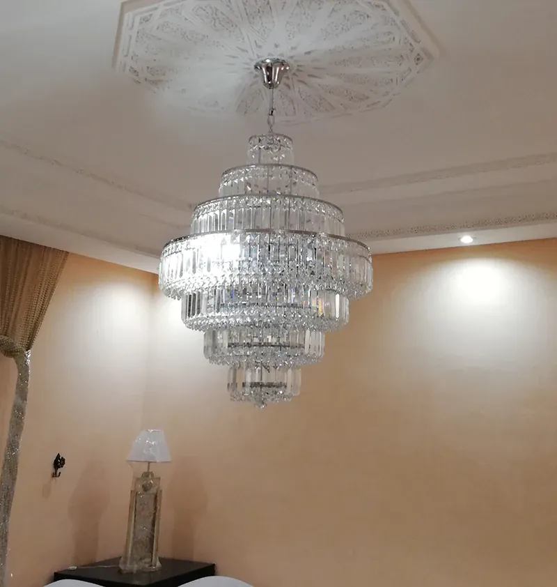 Lustre en verre cristal de style empire