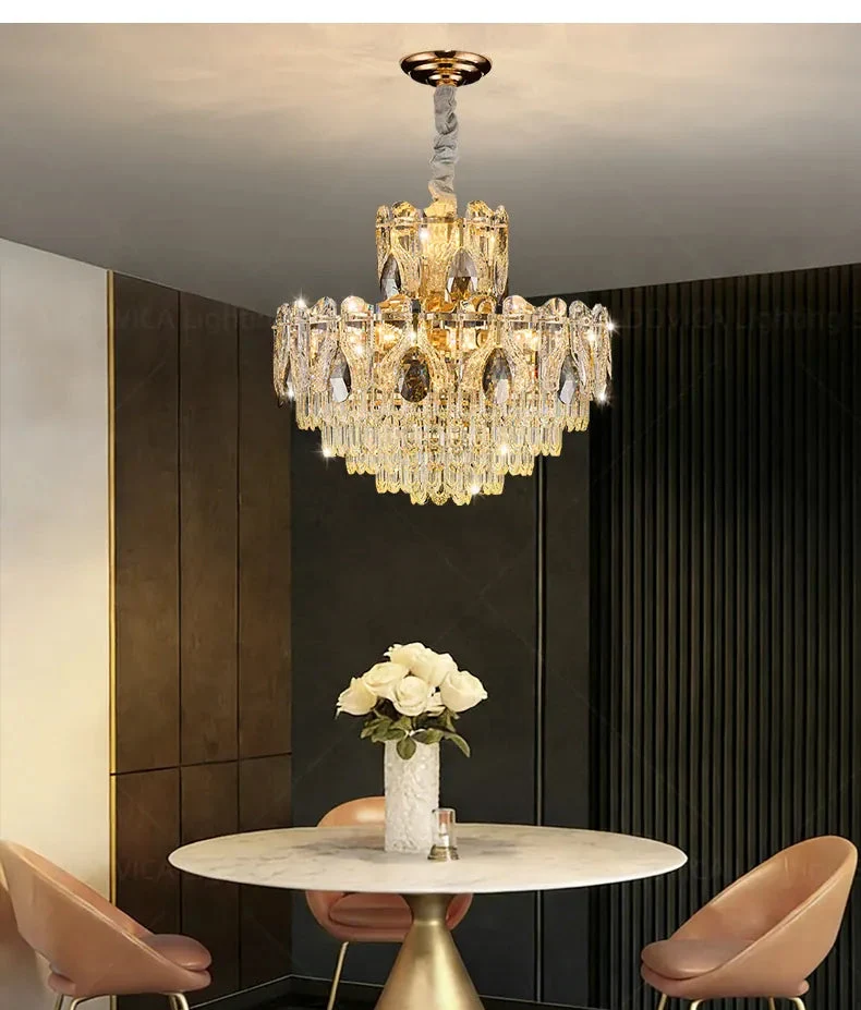 Lustre de luxe en verre haut de gamme