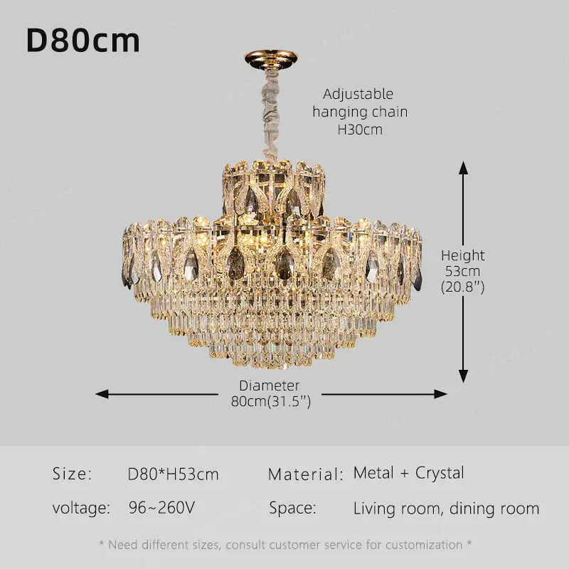 Lustre de luxe en verre haut de gamme