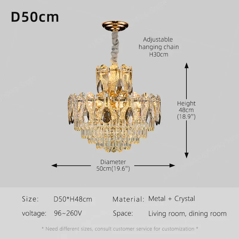 Lustre de luxe en verre haut de gamme