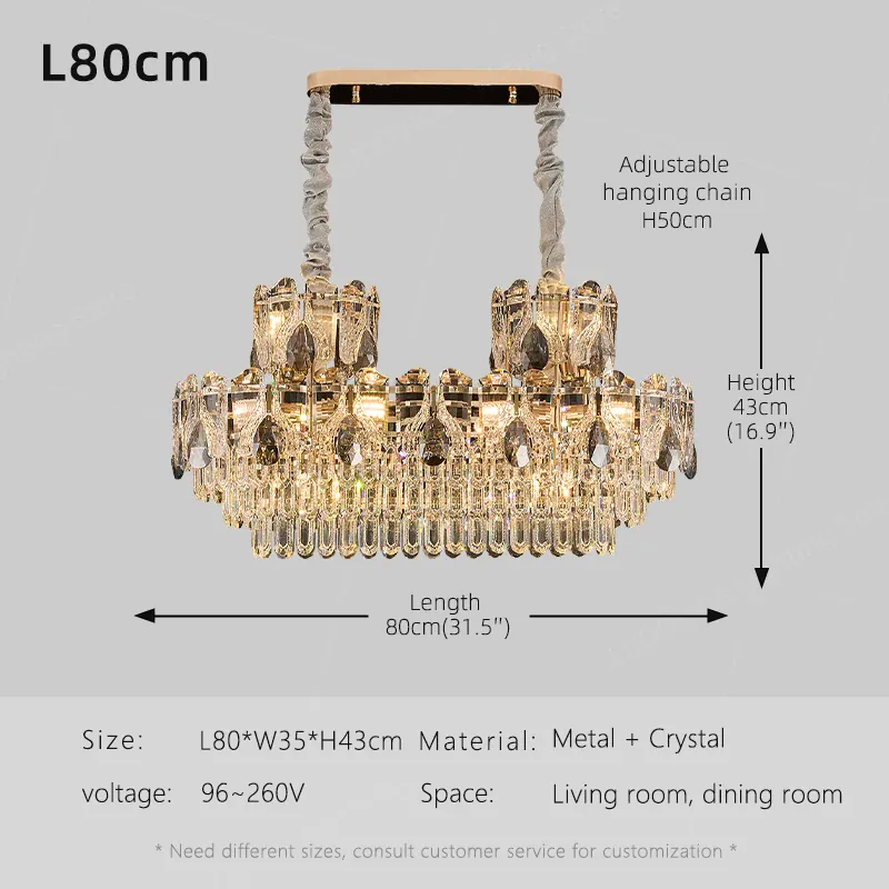 Lustre de luxe en verre haut de gamme