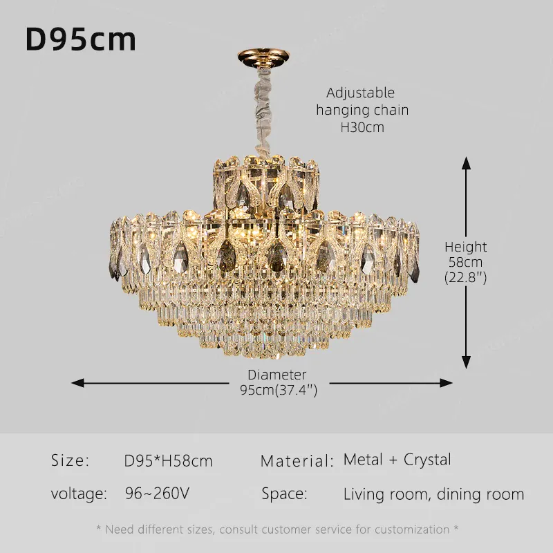Lustre de luxe en verre haut de gamme