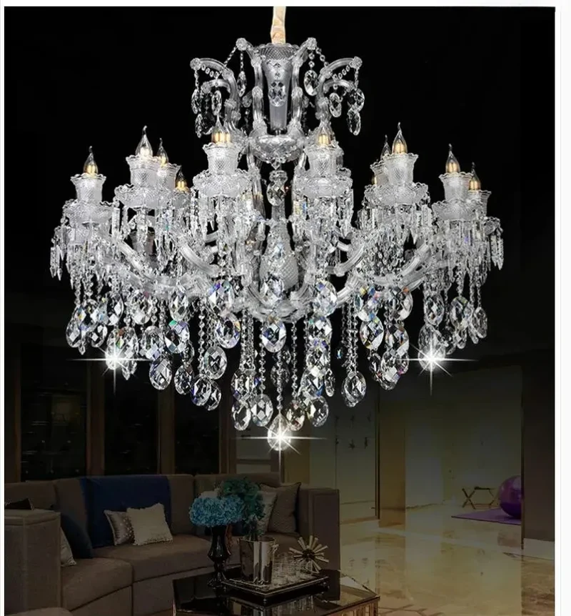 Chandelier au style romain à pampilles - Style luxe italien