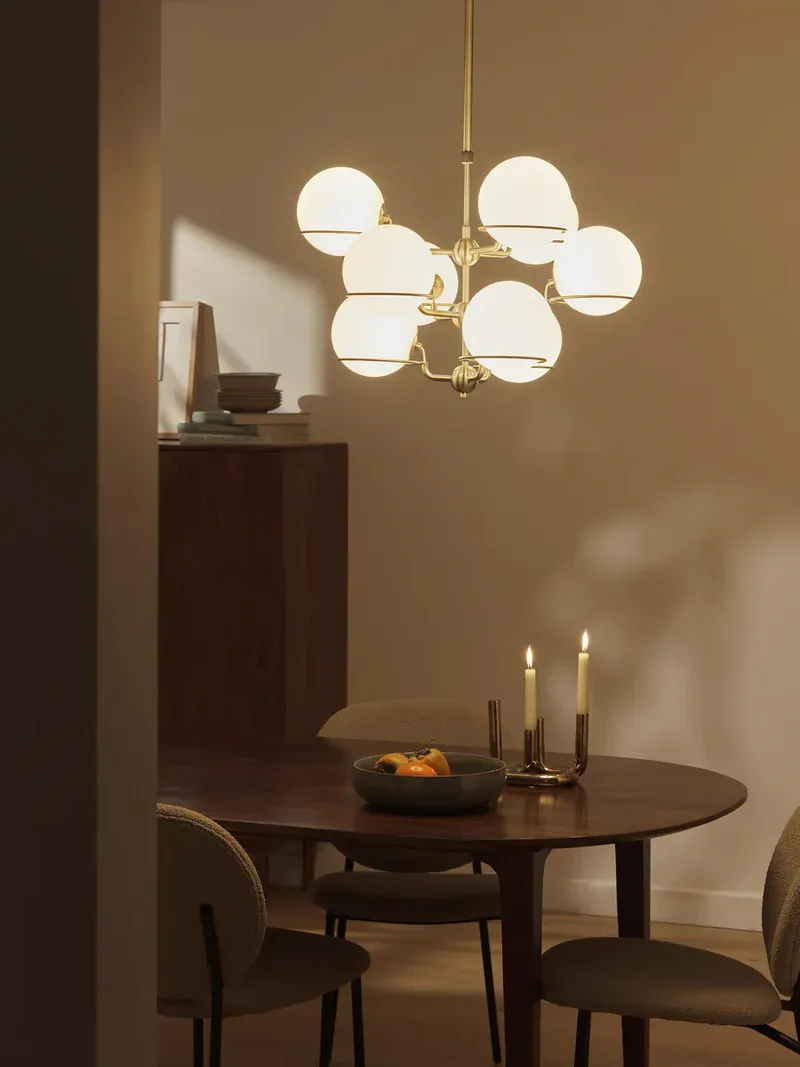 Lustre globes blanc opal design