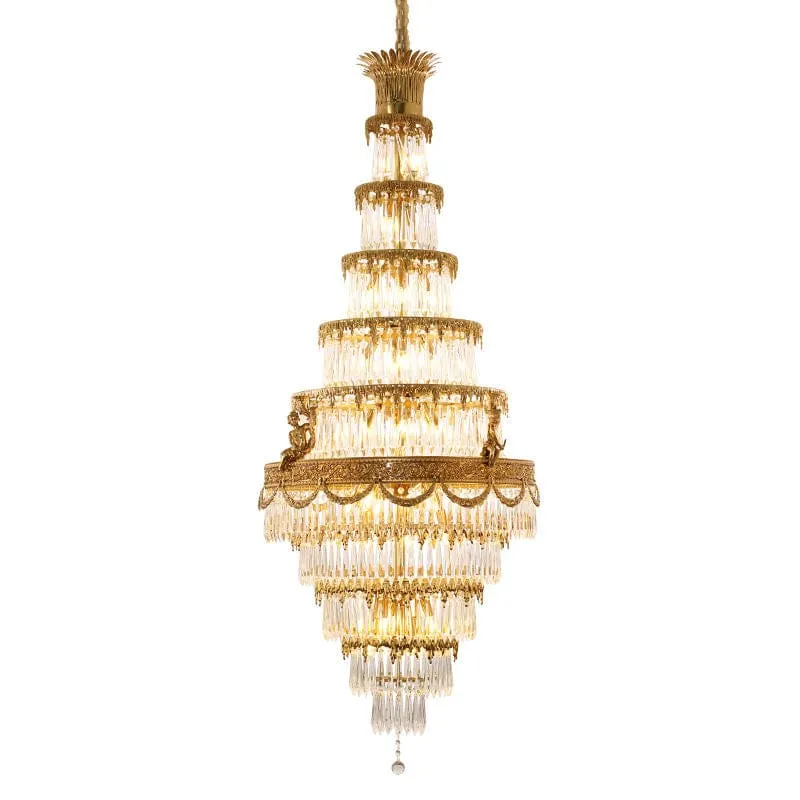Grands Lustres Laiton Cristal