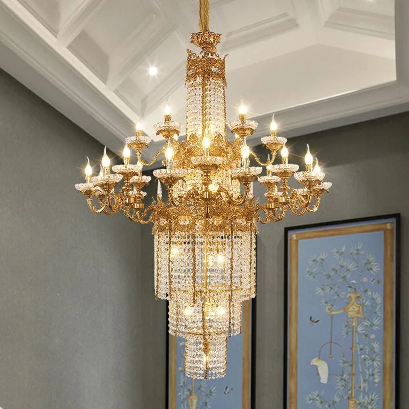 Grand chandelier laiton ornements