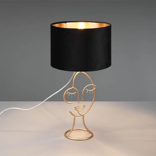 Lampe Noir Et Dorée
