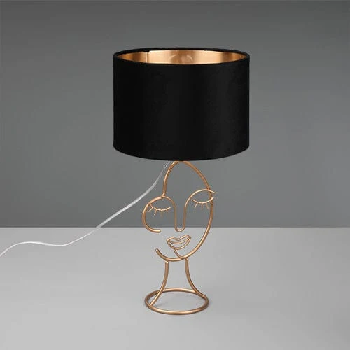 Lampe Noir Et Dorée