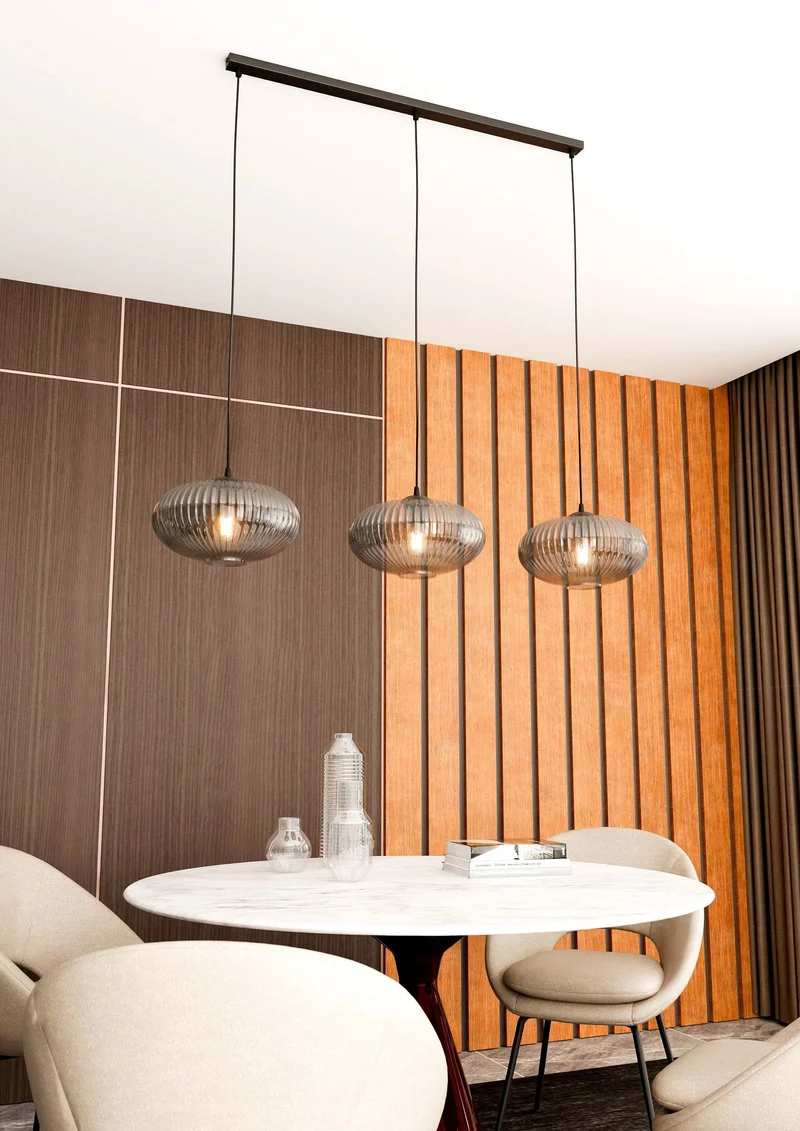 Lampes suspension en verre noir Salle a Manger