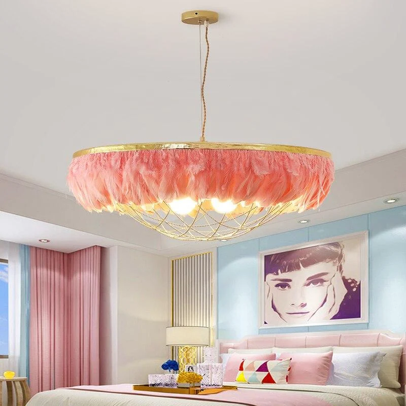 Lustre En Plume Rose