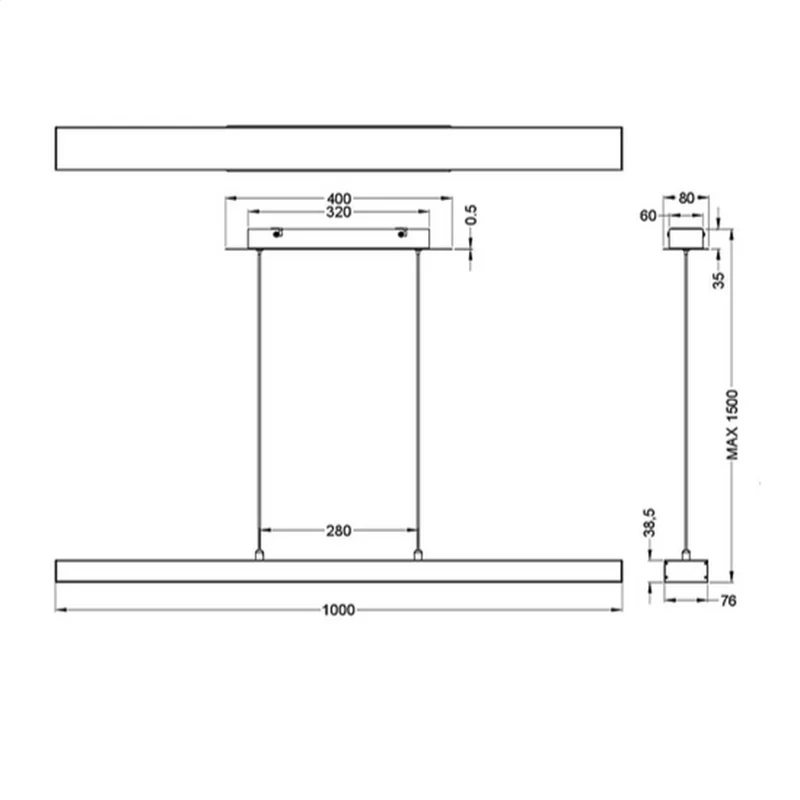 Suspension Aluminium Cuisine