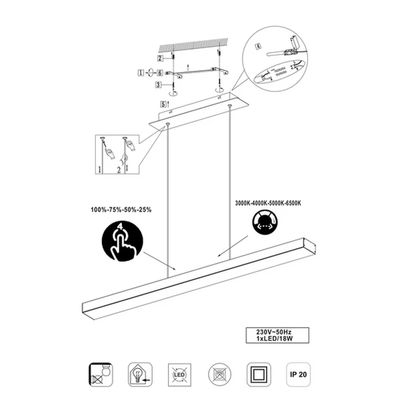 Suspension Aluminium Cuisine
