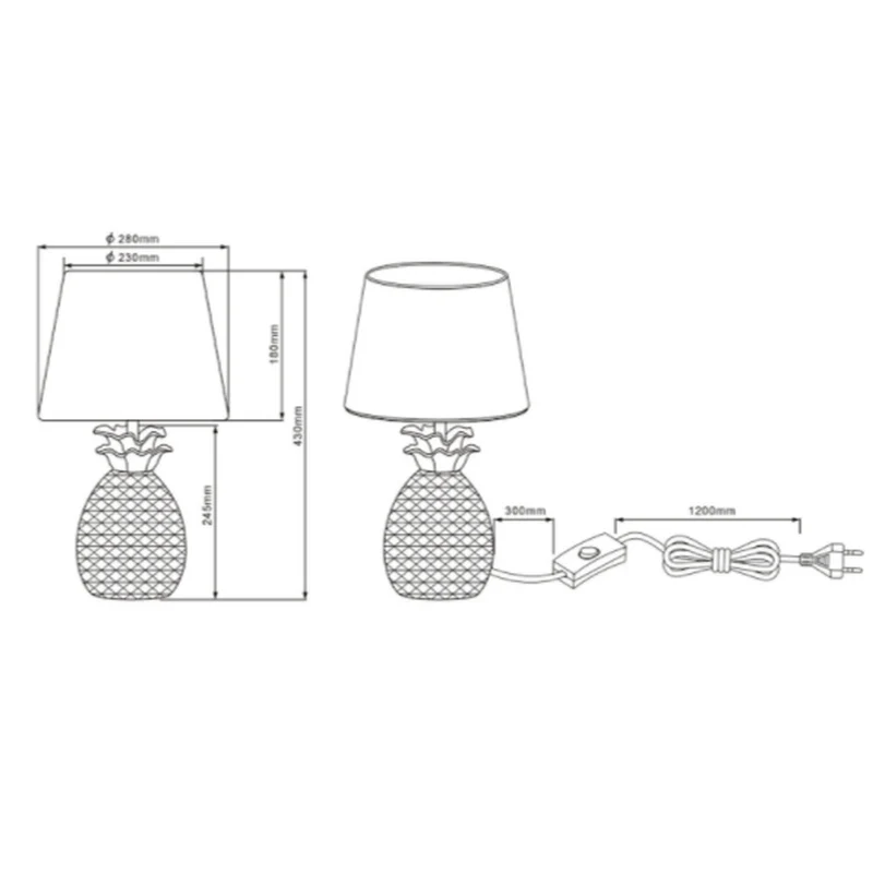 Lampe Ceramique Ananas