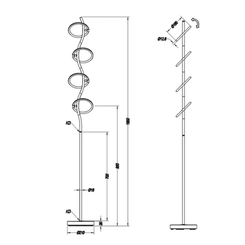 Lampadaire Chrome Blanc