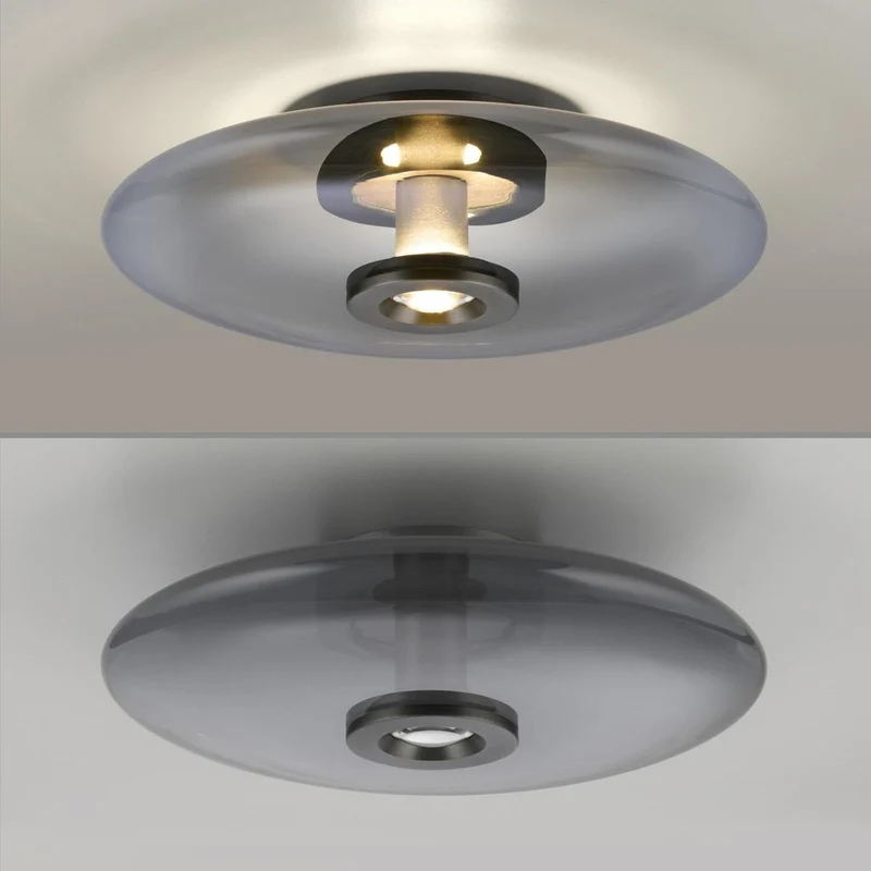 Pure Vitrum Loft-/Væglampe Ø45 - Paul Neuhaus (Røgfarvet Glas, LED)