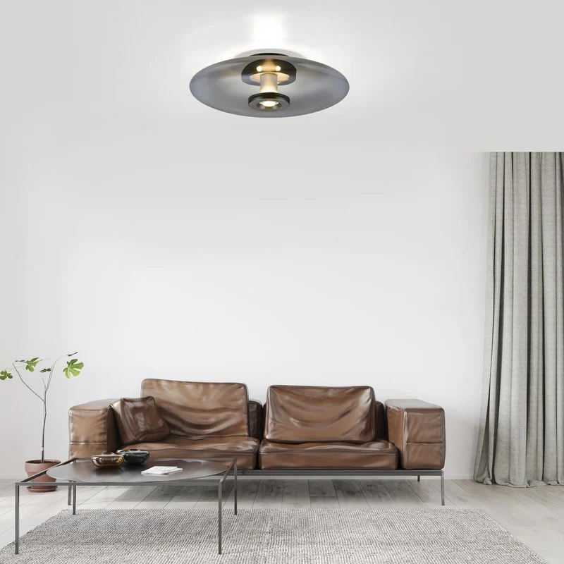 Pure Vitrum Loft-/Væglampe Ø45 - Paul Neuhaus (Røgfarvet Glas, LED)
