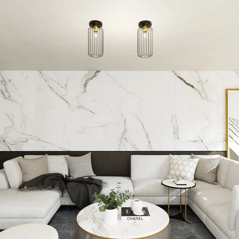 Plafonnier pour Salon Industriel noir