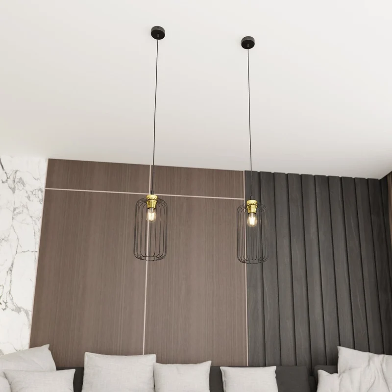 Suspension pas cher métal noir pour Salon