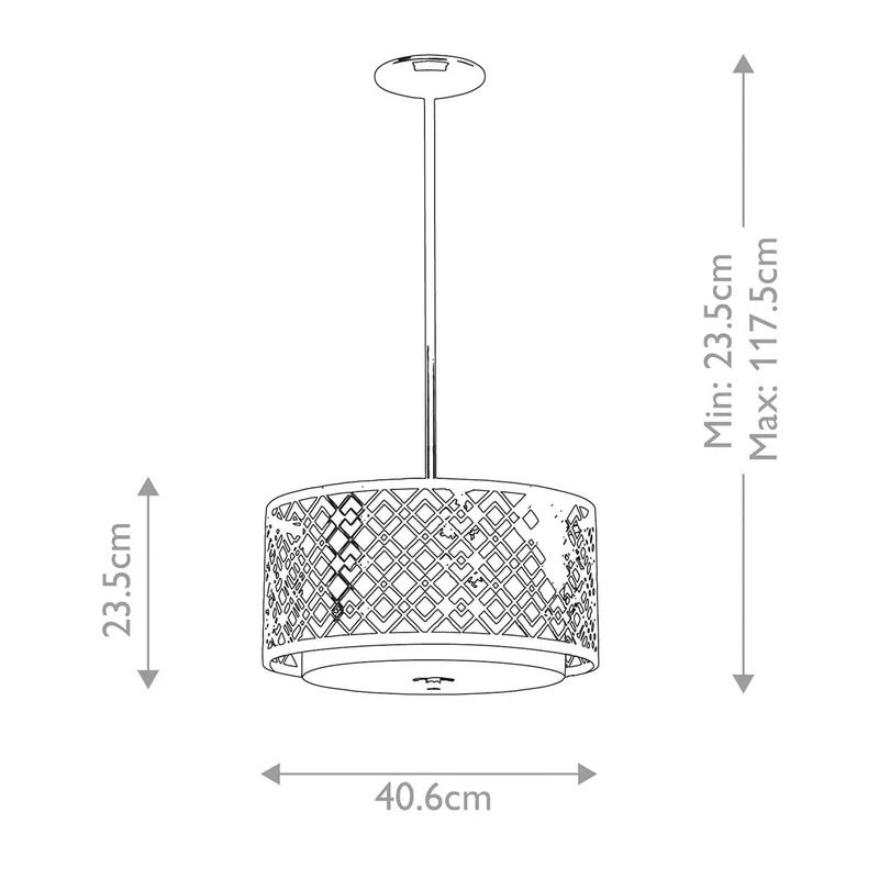 Luminaire suspension métal Salon gris