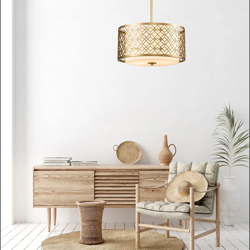 Luminaire suspension doré Salon