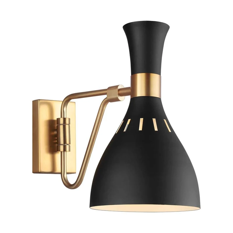 Luminaire mural noir dore industriel Chambre