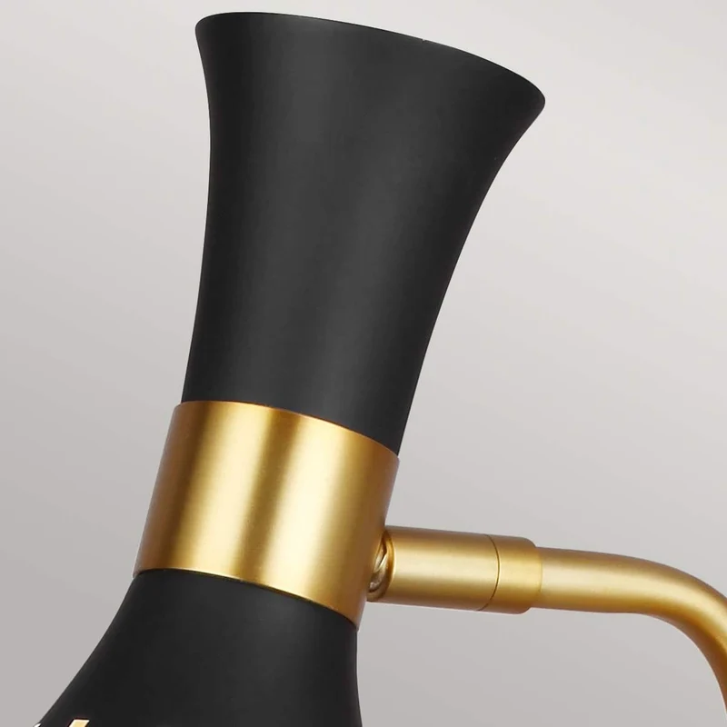 Lampe bureau noir dore industriel