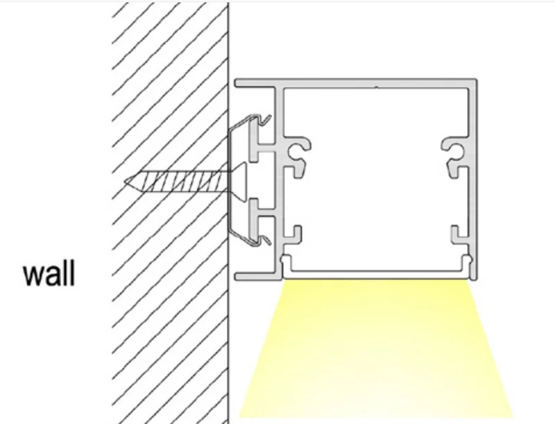 Profilé d'aluminium Mural NTALB-19R. 2 mètres