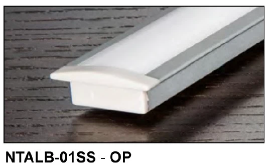 Profilé d'aluminium avec diffuseur NTALB-01SS pour Ruban DEL lumineux 2 mètres