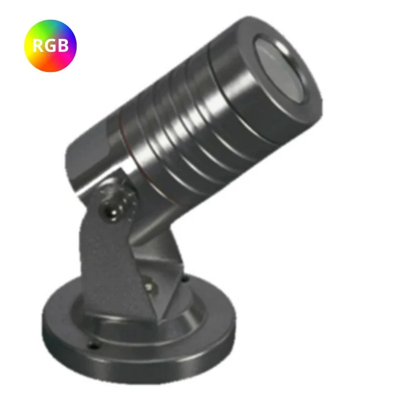 Projecteur DEL NTCL-RD-3W intérieur et extérieur, 3 watts. 3500K, RGB. IP65