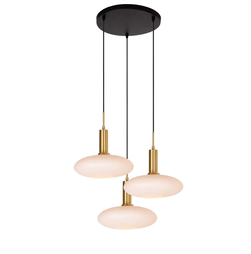 Suspension salon blanc et laiton