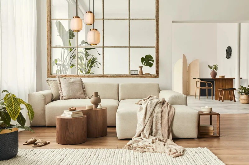 Suspensions lanternes blanc pour Salon