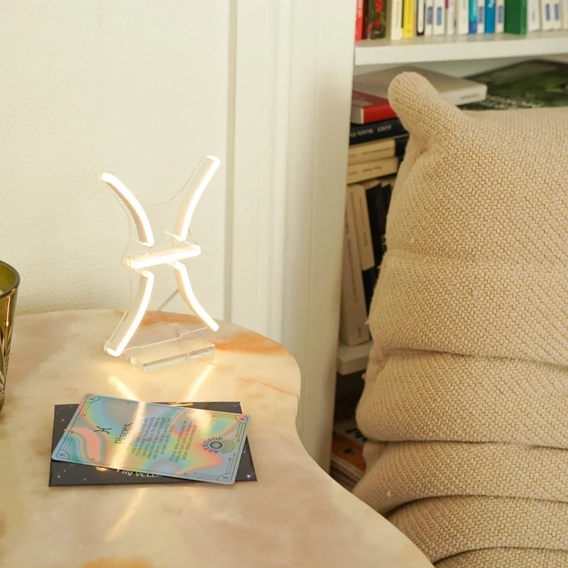 Poissons, signe en néon LED