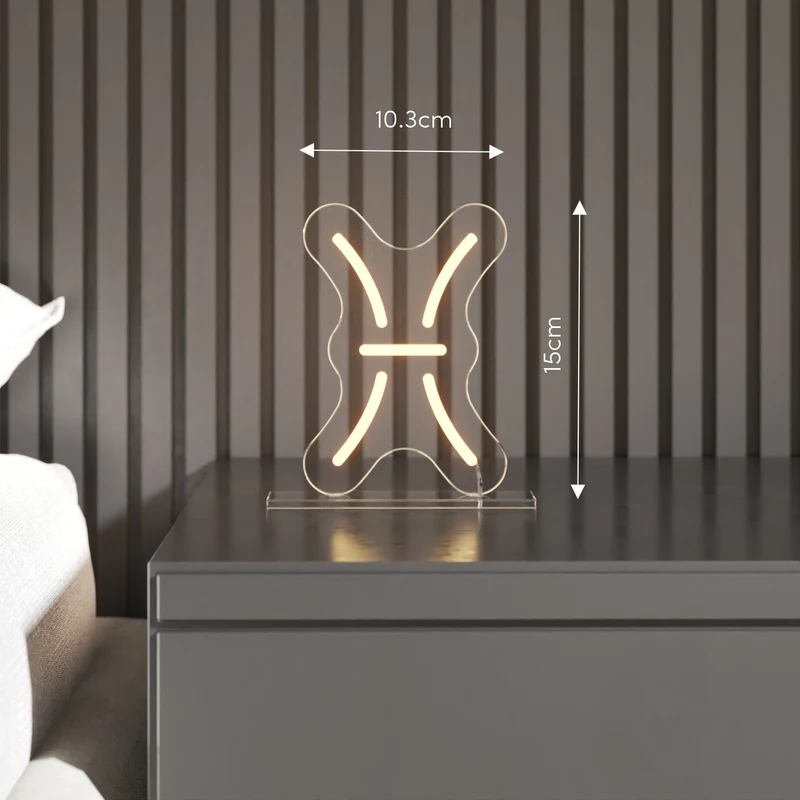 Poissons, signe en néon LED