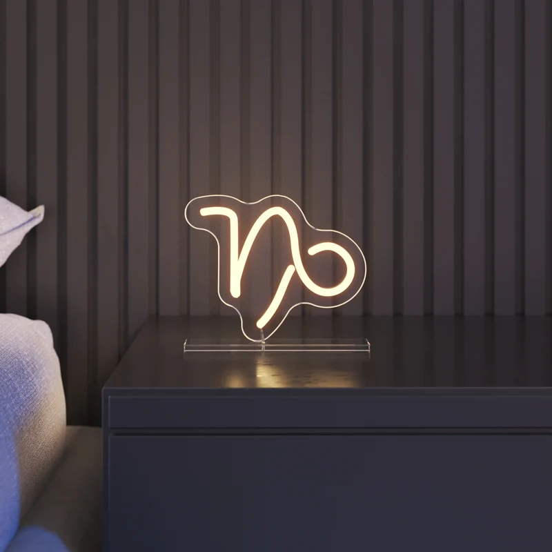 Capricorne, signe en néon LED