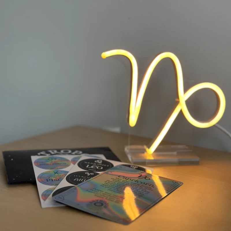 Capricorne, signe en néon LED