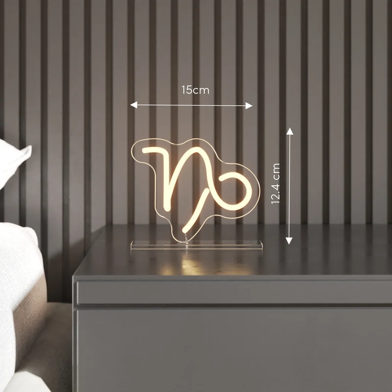 Capricorne, signe en néon LED