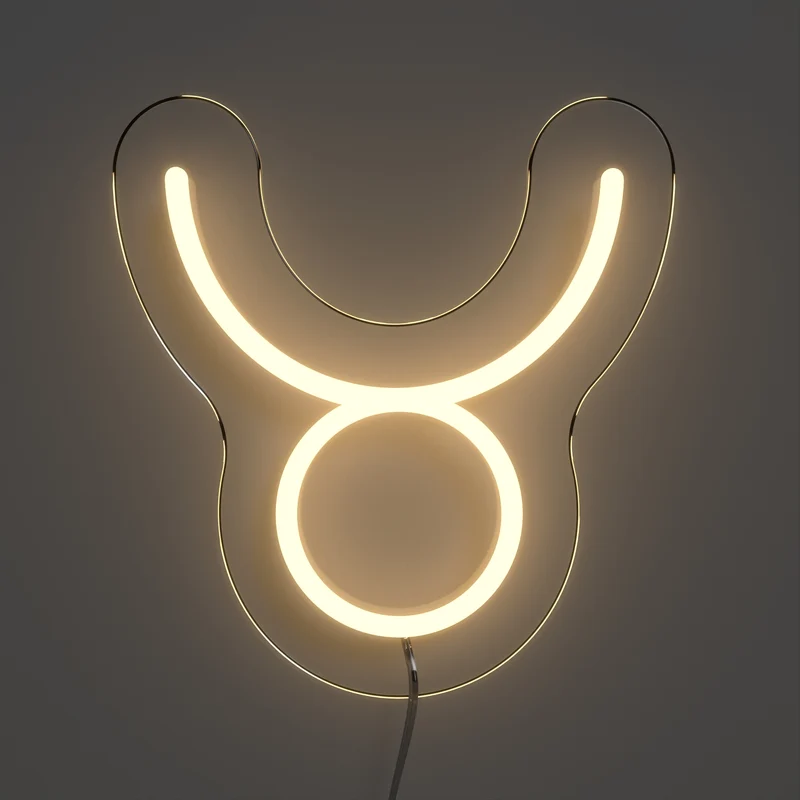 Taureau, signe en néon LED