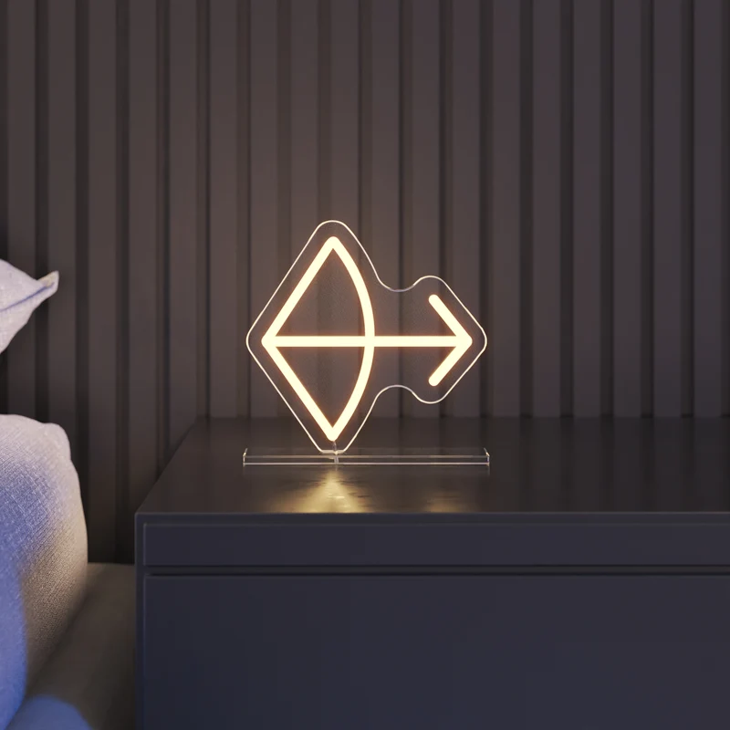Sagittaire, signe en néon LED