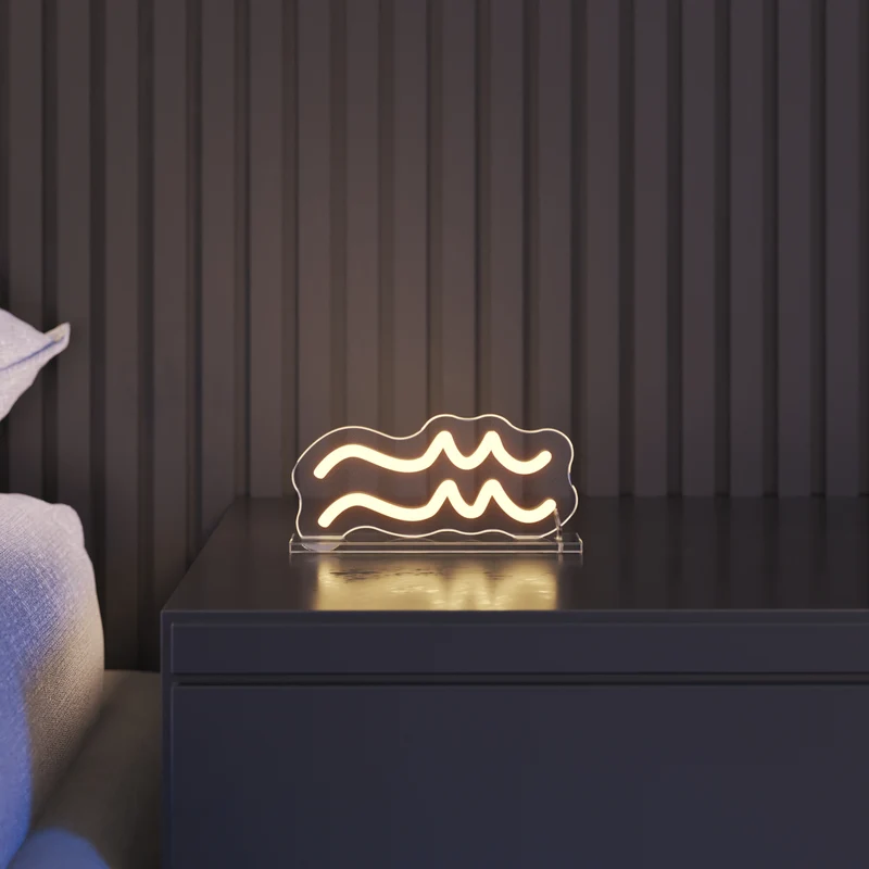 Verseau, signe en néon LED