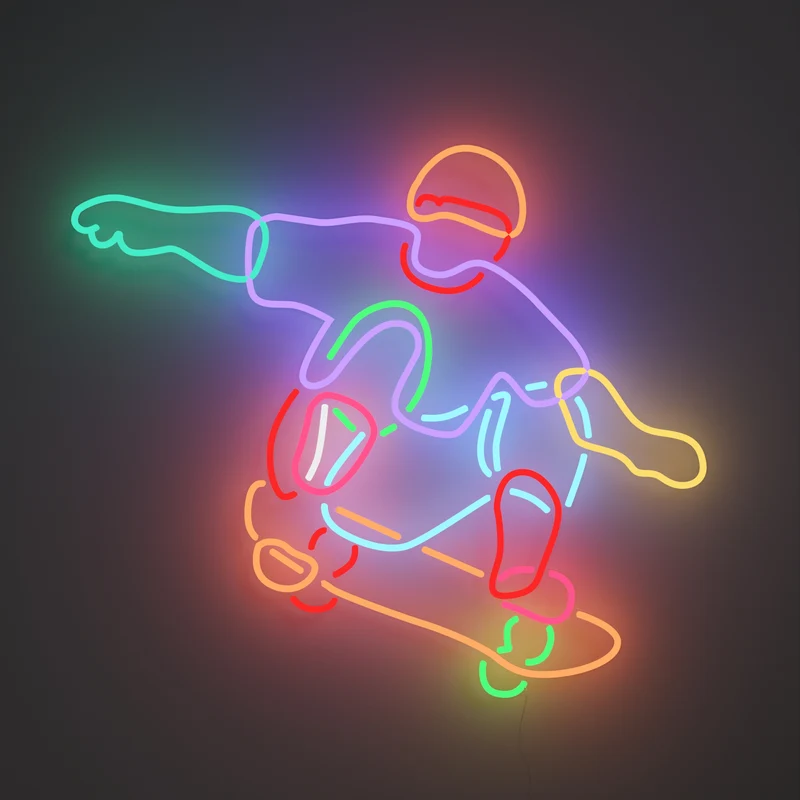 Skater by Yoni Alter, signe en néon LED