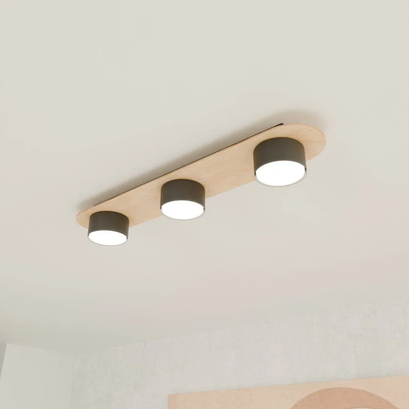 Plafonnier spot bois Salle de Bain