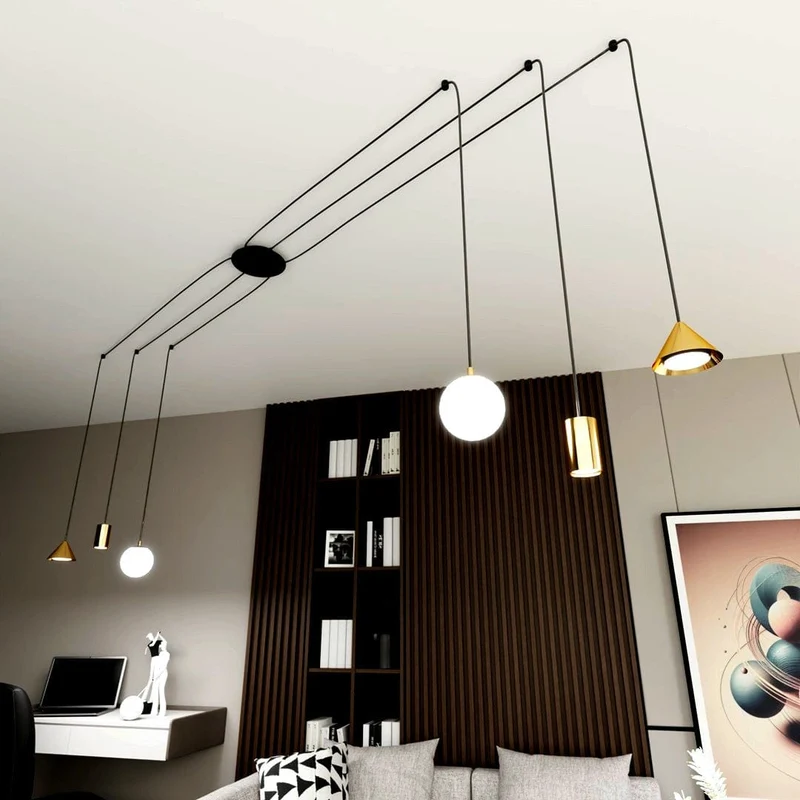 Plafonnier Araignée Dore Salon