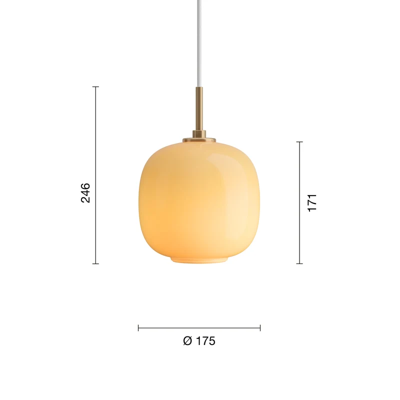 VL45 RADIOHUS - PENDEL Ø175 - GLOSSY AMBER GLAS - LOUIS POULSEN