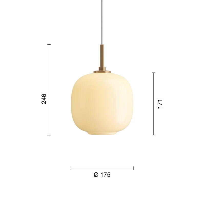 VL45 RADIOHUS - PENDEL Ø175 - PALE YELLOW GLAS