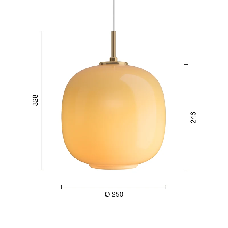 VL45 RADIOHUS - PENDEL Ø250 - AMBER GLAS