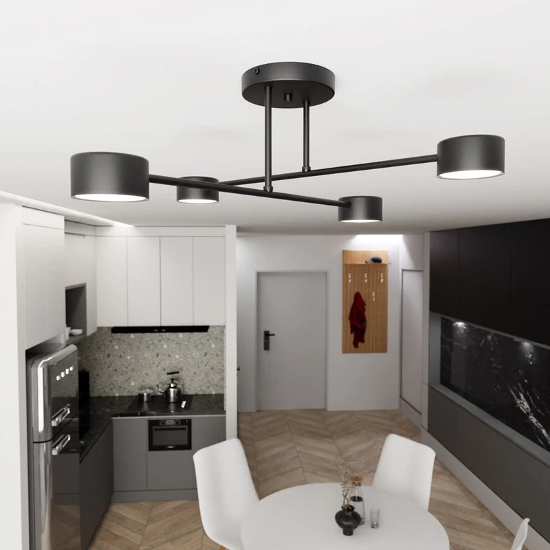 Plafonnier Contemporain Noir pour Salon