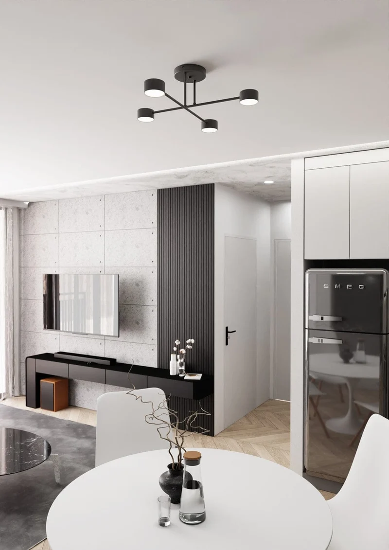 Plafonnier Contemporain Noir pour Salon